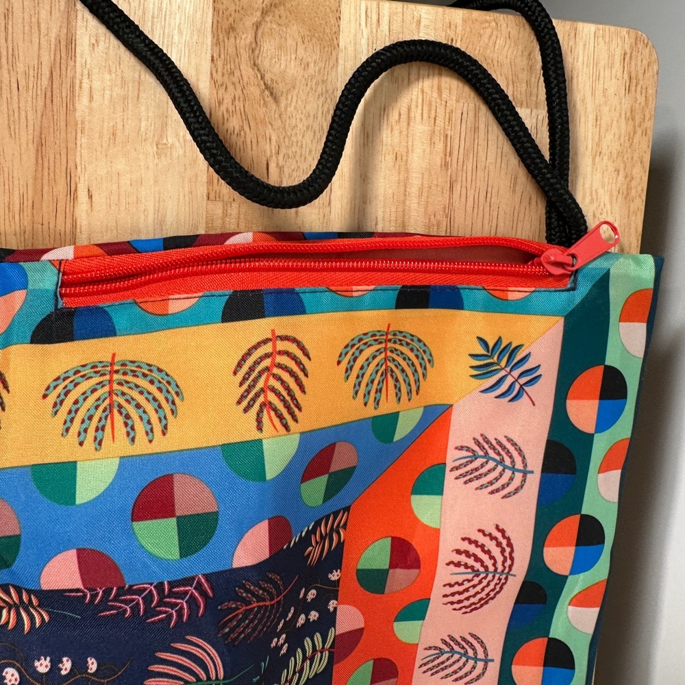 LOQI Multicolor‎ Mixed Pattern Botanical Geometric Drawstring Pouch Travel Bag - Picture 3 of 7